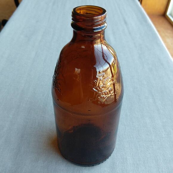 VTG 1960s Anheuser Busch amber brown glass empty bottle Eagle A embossed 6.5"H - Picture 9 of 14